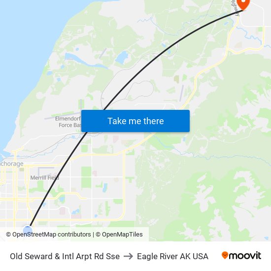 Old Seward & Intl Arpt Rd Sse to Eagle River AK USA map