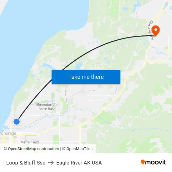 Loop & Bluff Sse to Eagle River AK USA map