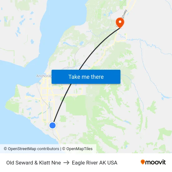 Old Seward & Klatt Nne to Eagle River AK USA map