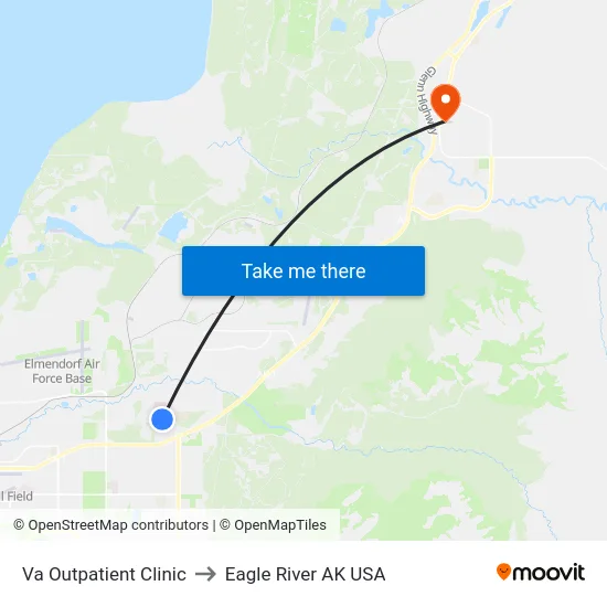 Va Outpatient Clinic to Eagle River AK USA map