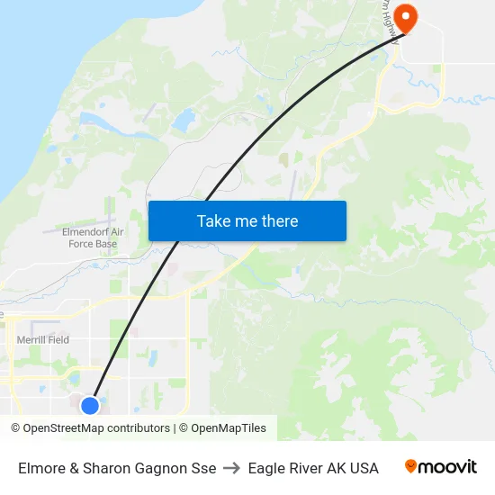 Elmore & Sharon Gagnon Sse to Eagle River AK USA map