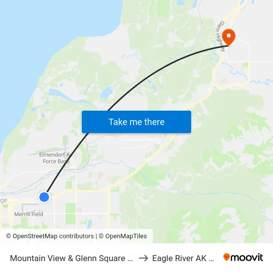 Mountain View & Glenn Square Nnw to Eagle River AK USA map