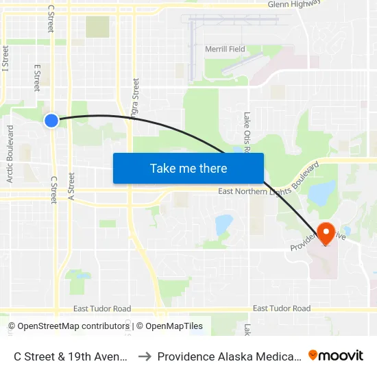 C Street & 19th Avenue Nnw to Providence Alaska Medical Center map