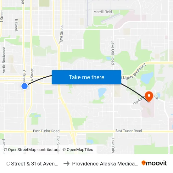 C Street & 31st Avenue Nnw to Providence Alaska Medical Center map