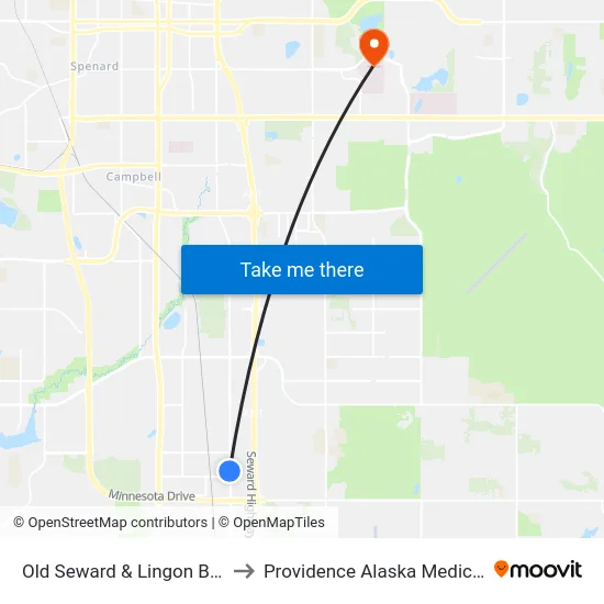 Old Seward & Lingon Berry Ssw to Providence Alaska Medical Center map