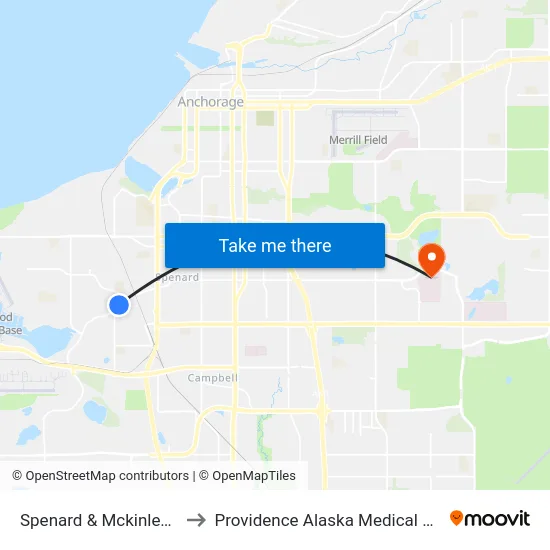 Spenard & Mckinley Sse to Providence Alaska Medical Center map