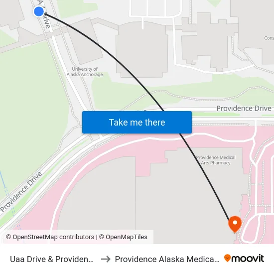 Uaa Drive & Providence Nnw to Providence Alaska Medical Center map