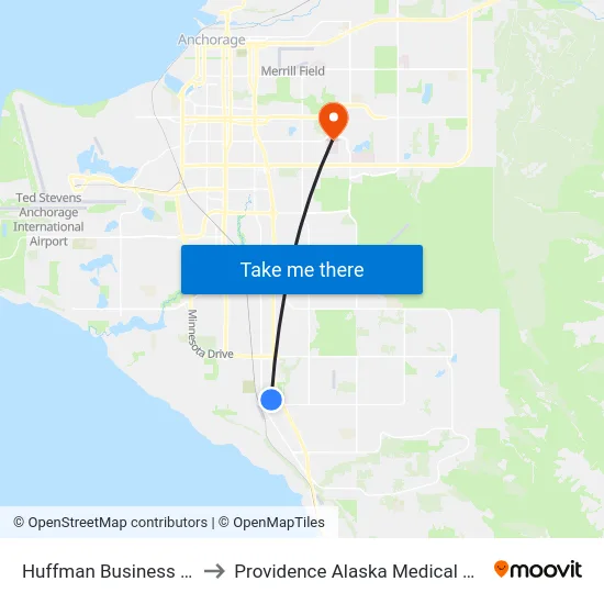 Huffman Business Park to Providence Alaska Medical Center map
