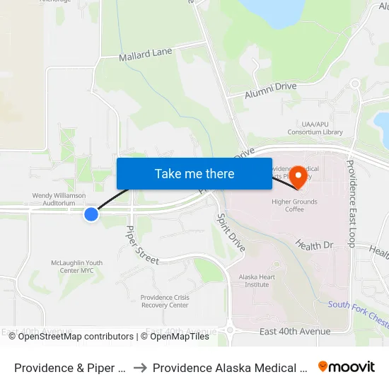 Providence & Piper Wsw to Providence Alaska Medical Center map