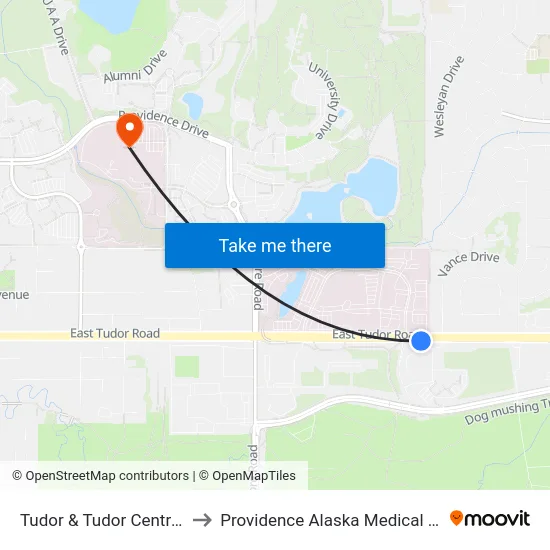 Tudor & Tudor Centre Ese to Providence Alaska Medical Center map