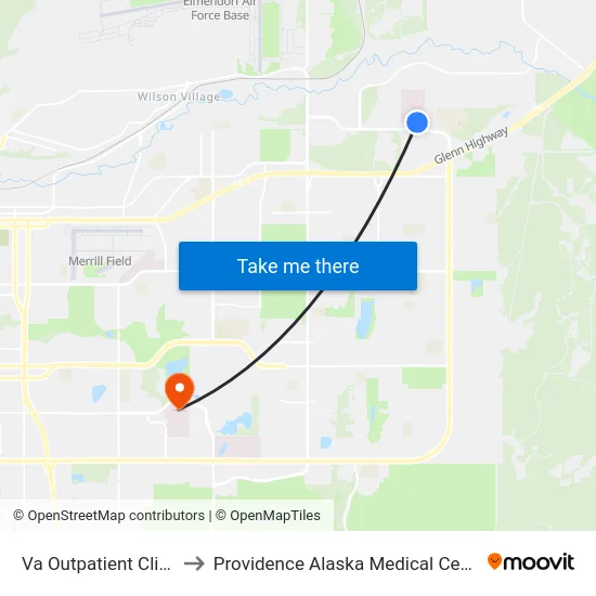 Va Outpatient Clinic to Providence Alaska Medical Center map