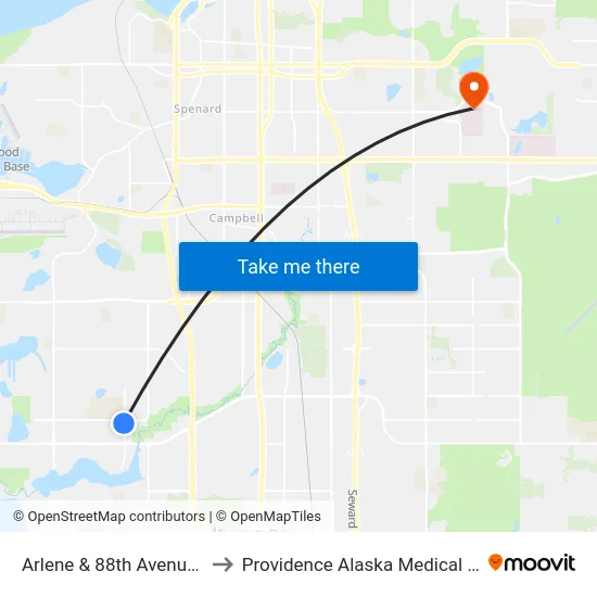 Arlene & 88th Avenue Ssw to Providence Alaska Medical Center map