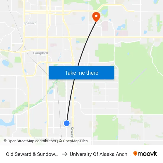 Old Seward & Sundown Sse to University Of Alaska Anchorage map