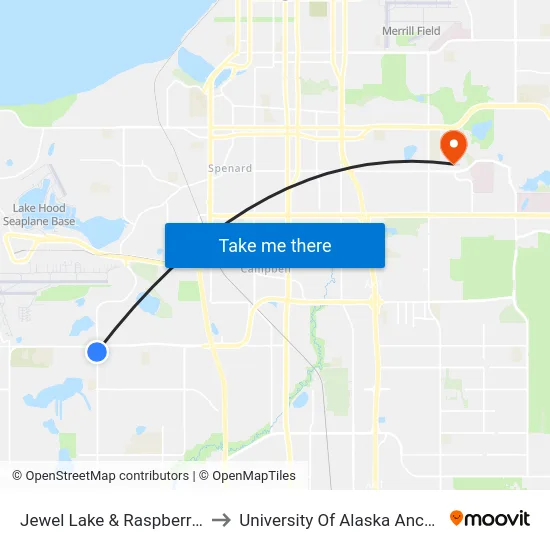 Jewel Lake & Raspberry Ssw to University Of Alaska Anchorage map