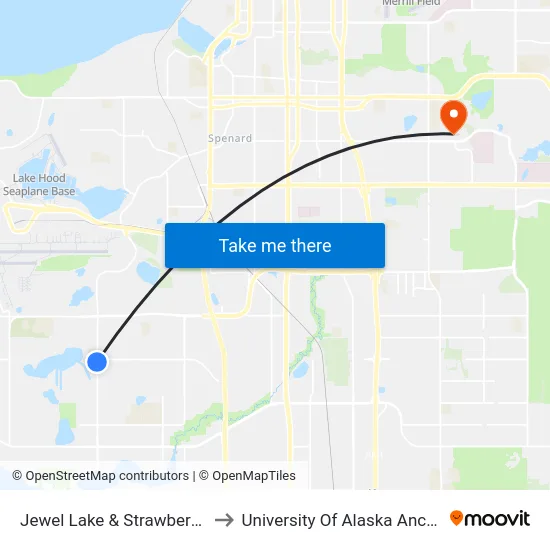 Jewel Lake & Strawberry Ssw to University Of Alaska Anchorage map