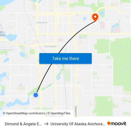 Dimond & Angela Ese to University Of Alaska Anchorage map