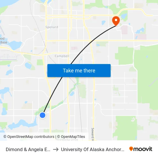 Dimond & Angela Ene to University Of Alaska Anchorage map