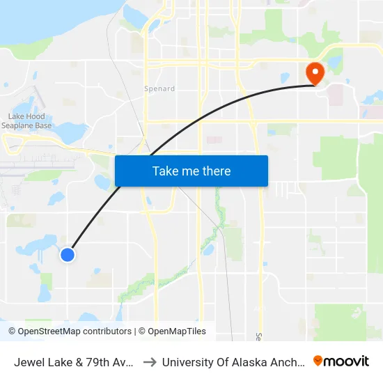 Jewel Lake & 79th Ave Sse to University Of Alaska Anchorage map