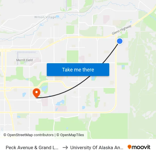 Peck Avenue & Grand Larry Ese to University Of Alaska Anchorage map