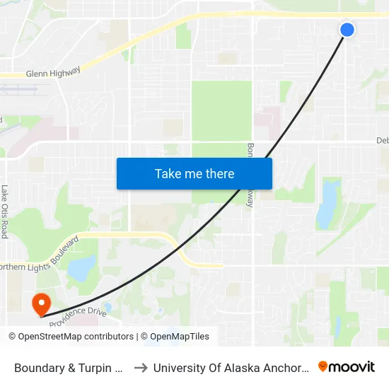Boundary & Turpin Ene to University Of Alaska Anchorage map