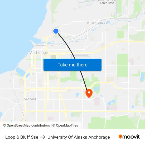 Loop & Bluff Sse to University Of Alaska Anchorage map