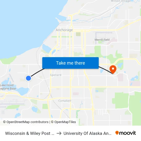 Wisconsin & Wiley Post Lp Ssw to University Of Alaska Anchorage map