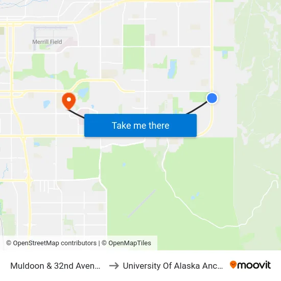 Muldoon & 32nd Avenue Nne to University Of Alaska Anchorage map