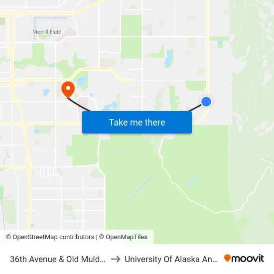 36th Avenue & Old Muldoon Ene to University Of Alaska Anchorage map