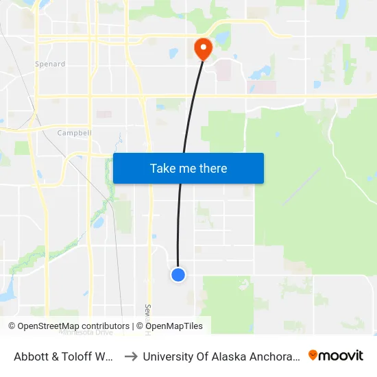 Abbott & Toloff Wnw to University Of Alaska Anchorage map