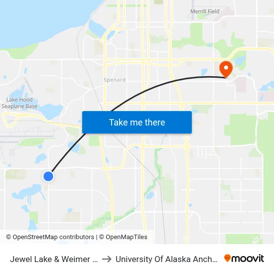 Jewel Lake & Weimer Nnw to University Of Alaska Anchorage map