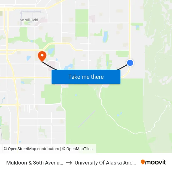 Muldoon & 36th Avenue Nne to University Of Alaska Anchorage map