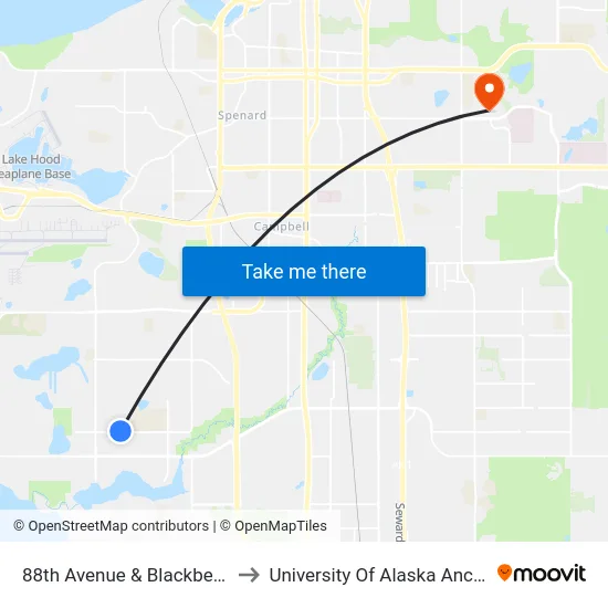 88th Avenue & Blackberry Ene to University Of Alaska Anchorage map
