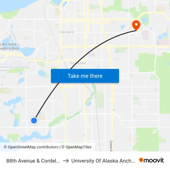 88th Avenue & Cordell Ese to University Of Alaska Anchorage map