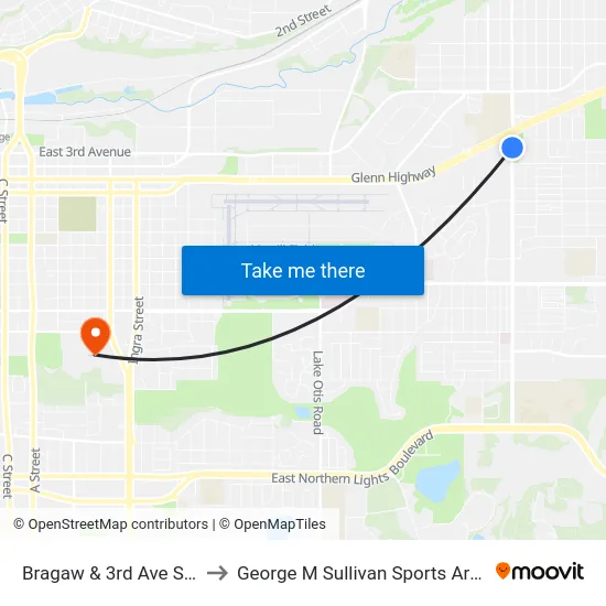 Bragaw & 3rd Ave Ssw to George M Sullivan Sports Arena map