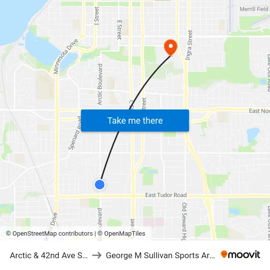 Arctic & 42nd Ave Ssw to George M Sullivan Sports Arena map