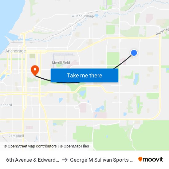 6th Avenue & Edward Ese to George M Sullivan Sports Arena map