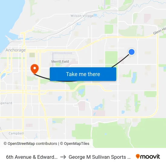 6th Avenue & Edward Ene to George M Sullivan Sports Arena map