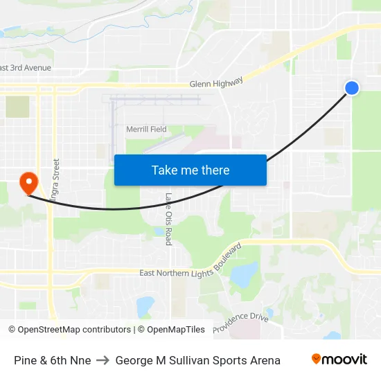 Pine & 6th Nne to George M Sullivan Sports Arena map
