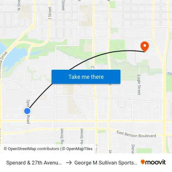 Spenard & 27th Avenue Nnw to George M Sullivan Sports Arena map