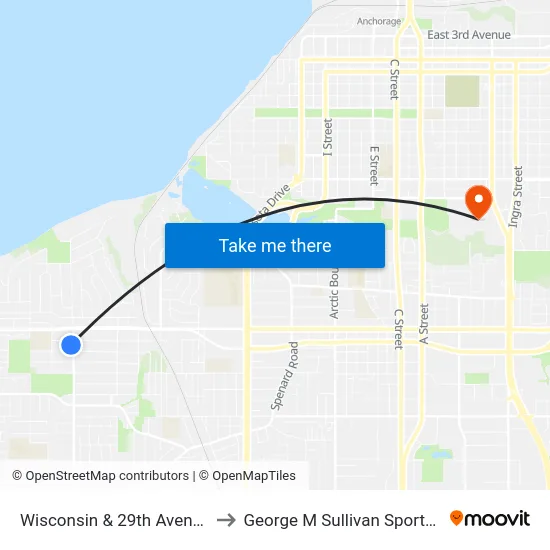 Wisconsin & 29th Avenue Ssw to George M Sullivan Sports Arena map