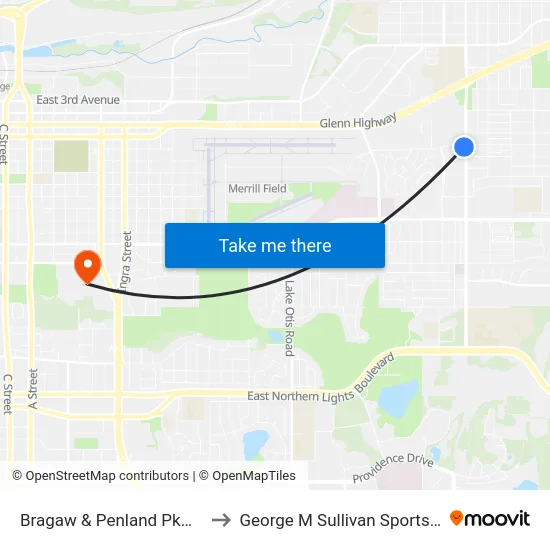 Bragaw & Penland Pkwy Ssw to George M Sullivan Sports Arena map