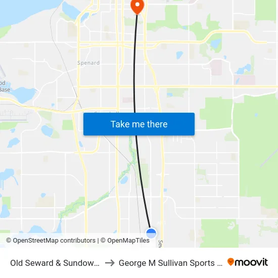 Old Seward & Sundown Sse to George M Sullivan Sports Arena map