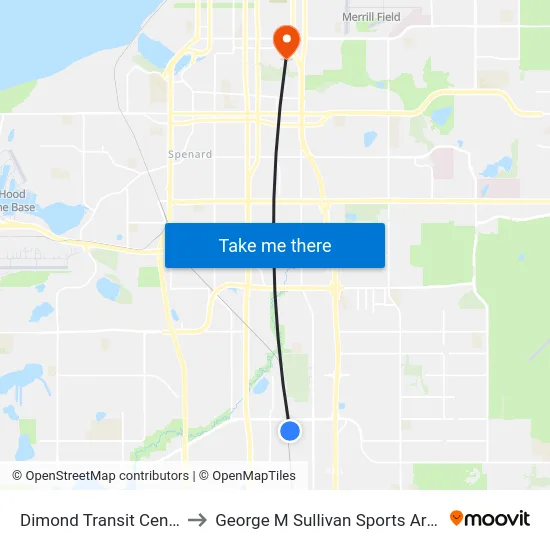 Dimond Transit Center to George M Sullivan Sports Arena map