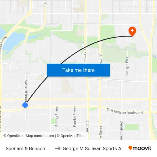 Spenard & Benson Nnw to George M Sullivan Sports Arena map