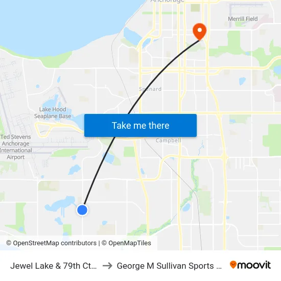 Jewel Lake & 79th Ct Ssw to George M Sullivan Sports Arena map