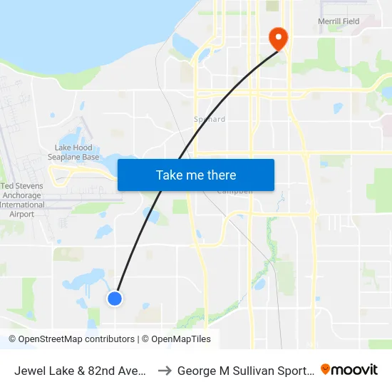 Jewel Lake & 82nd Avenue Nnw to George M Sullivan Sports Arena map