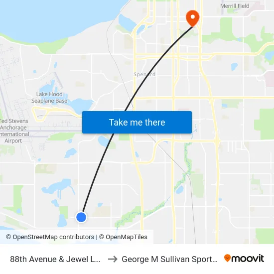 88th Avenue & Jewel Lake Ese to George M Sullivan Sports Arena map
