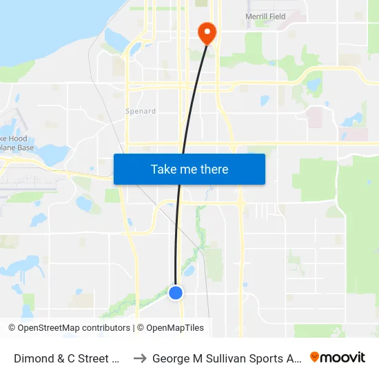 Dimond & C Street Wnw to George M Sullivan Sports Arena map