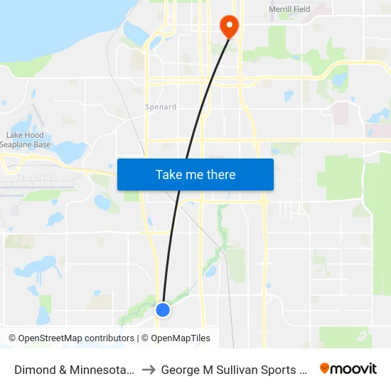 Dimond & Minnesota Ene to George M Sullivan Sports Arena map