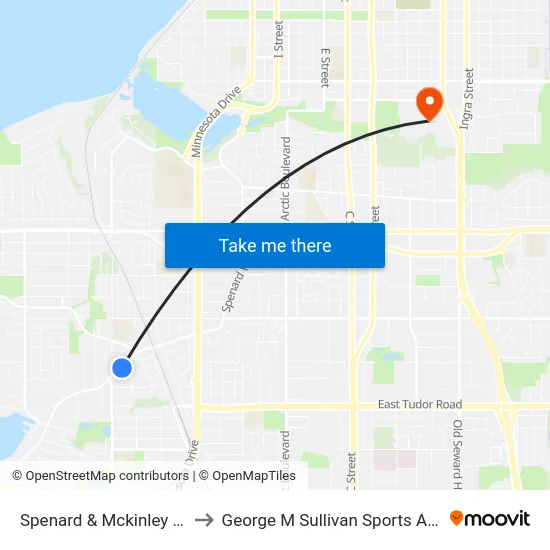 Spenard & Mckinley Sse to George M Sullivan Sports Arena map